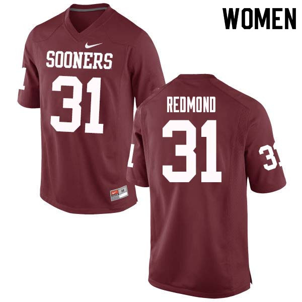 Women #31 Jalen Redmond Oklahoma Sooners College Football Jerseys Sale-Crimson